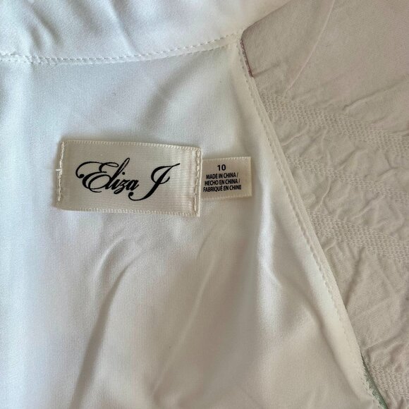 Metallic Floral Halter Gown - Eliza J. - Picture 9 of 10